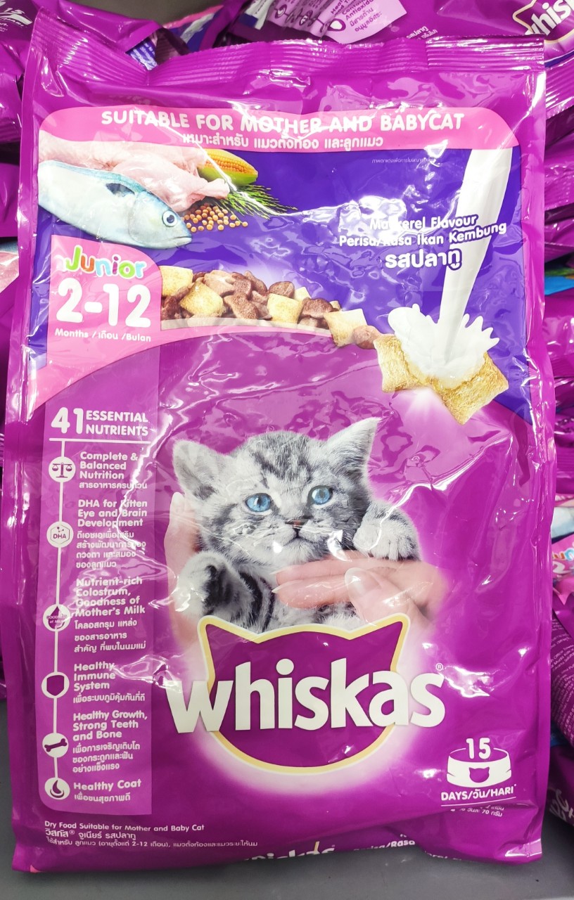 [HOÀN TIỀN 10%]Thức ăn cho mèo con Whiskas Junior 1.1kg Vị Cá Biển ,Sữa và Cá Thu
