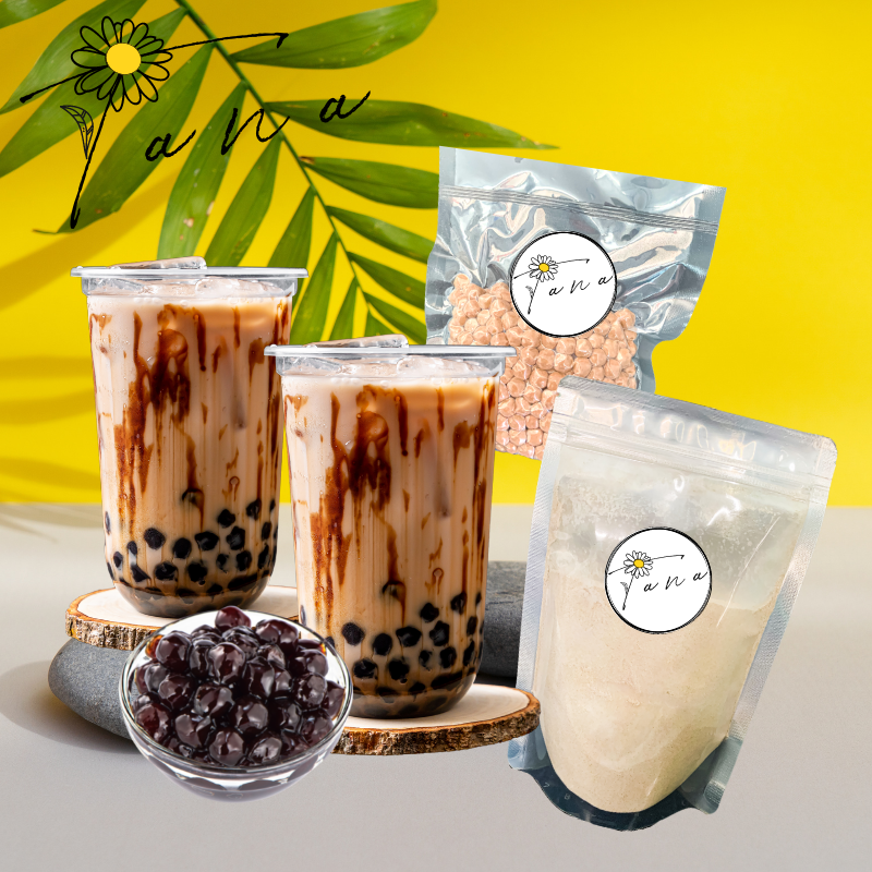 Set 10 ly Trà sữa trân châu đường đen Tana Drinks