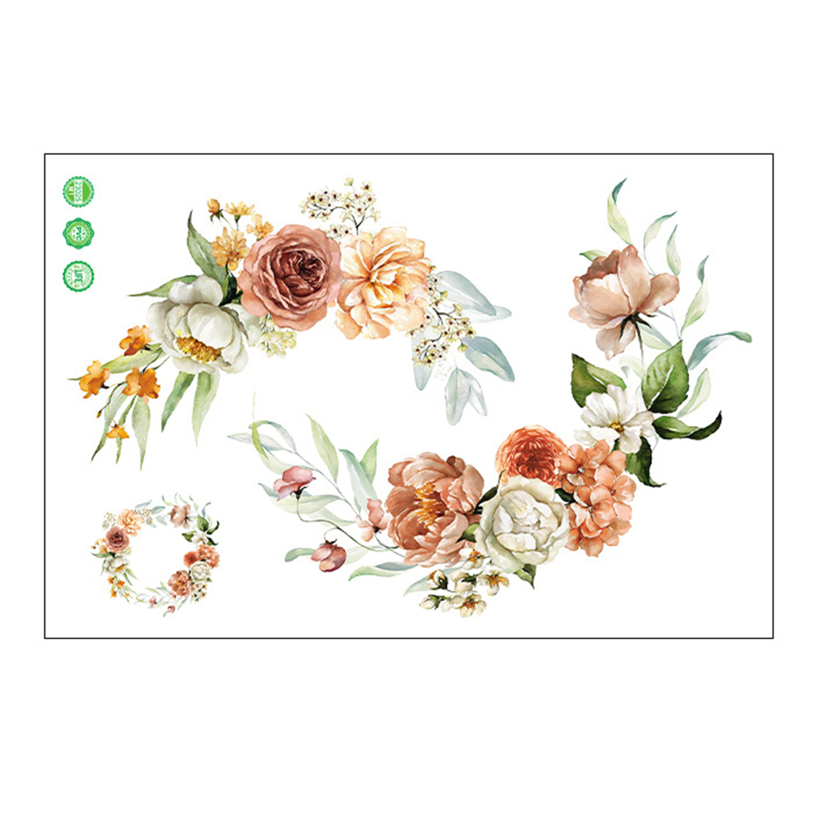 Venicenight Colorful Flower Toilet Sticker Removable Self-adhesive Waterproof PVC Bathroom Wall Art Decoration Decal Home Supplies
