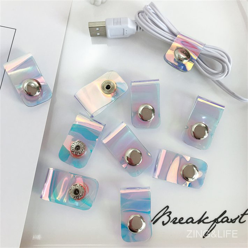 3/1Pcs Đa Chức Năng PVC Dây Đeo Cáp Quan Hệ Dây Cuộn Clip Reusable Buộc Các Cáp Dây Tổ Chức