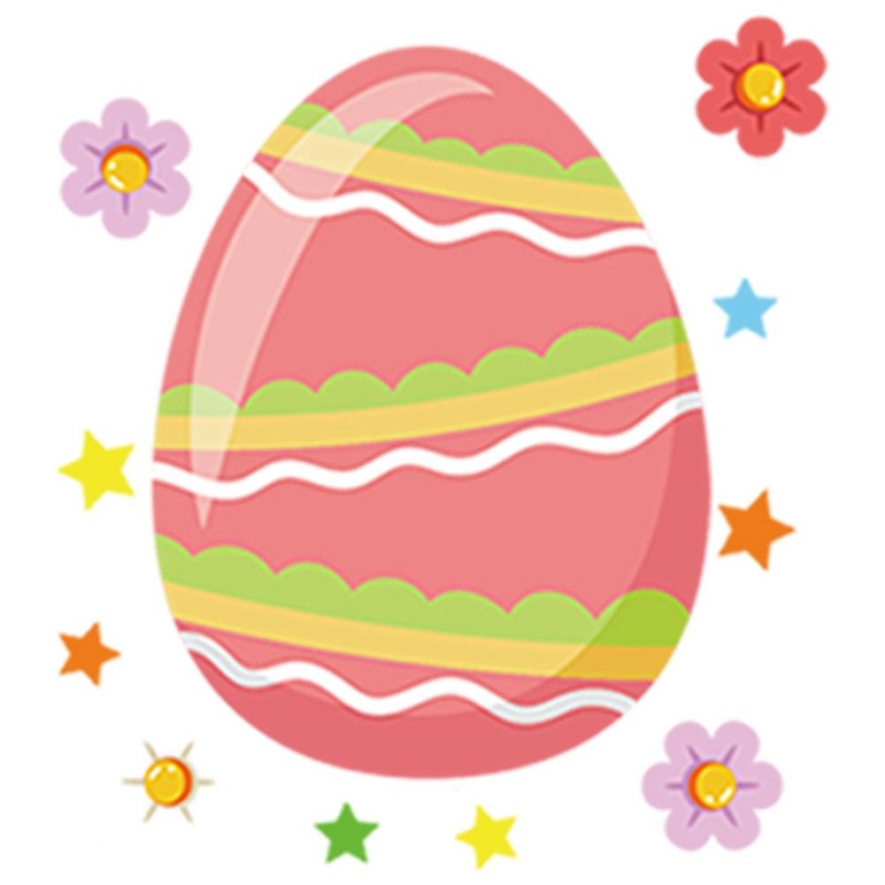 HIROCHAO Plastic Cartoon Easter Egg Window Stickers Static Decorative Easter Window Door Stickers Creative Colorful Carrot Egg Wall Sticker Home