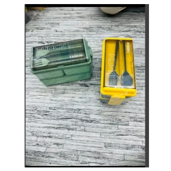 1400 ml Large-capacity Double Layer Plastic Lunch Box for Adults, Kids Leak Proof Meal Prep Portion Control Boxes Style for Compartment Slim Container.