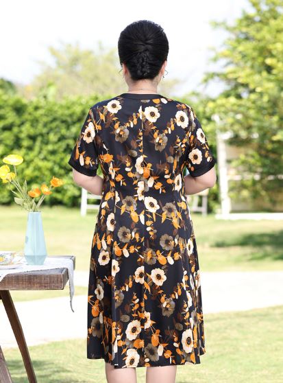Đầm hoa suông quý cô bigsize - BShs422