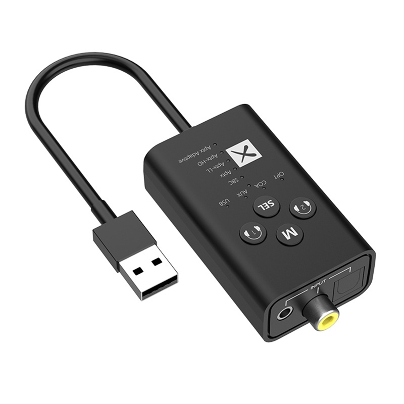 24bit bluetooth 5.2 audio transmitter ll hd adaptive usb 3.5mm aux optical fiber coaxial wireless adapter