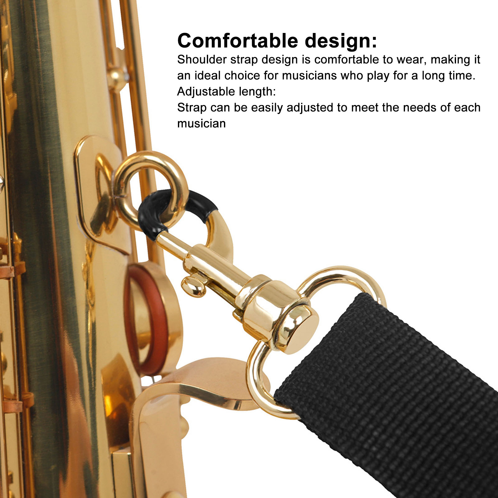 Saxophone Shoulder Strap Bright Color Length Adjustable Sax Shoulder Strap for Performance