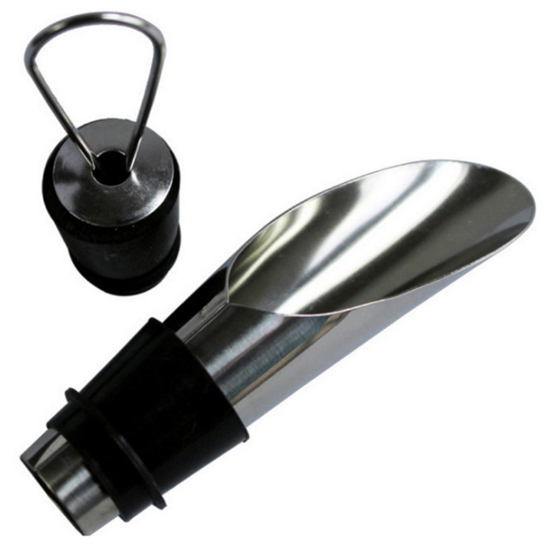 Stainless Steel Wine Stopper Pourer Metal Wine Pouring Drain Bar Home