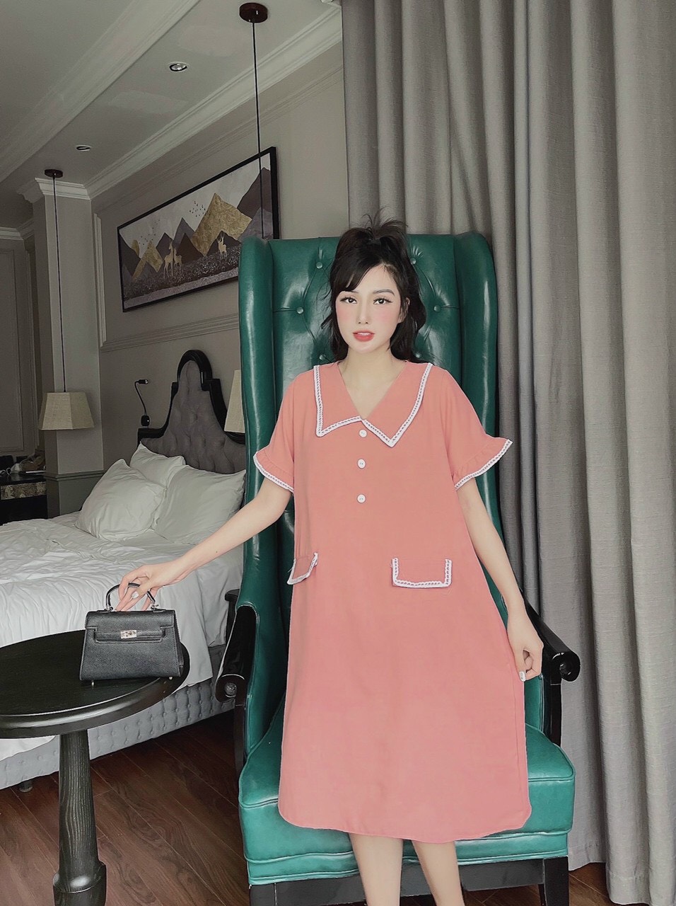 Váy bầu, đầm bầu thiết kế dáng dài trẻ trung