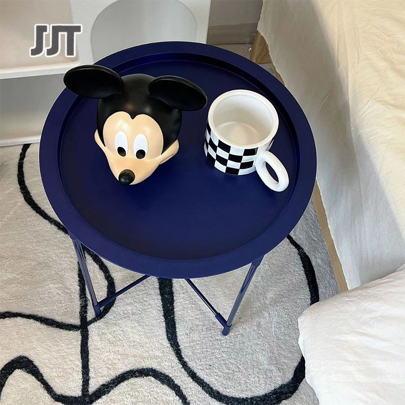 Multi-functional round table Mini folding tray table Simple creative sofa coffee table Bedroom small round table