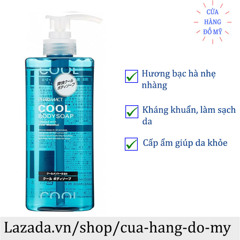 Sữa tắm cho nam Pharmaact Cool Body Soap 600ml (Hương bạc hà) của Nhật Bản - Cửa Hàng Đồ Mỹ thumbnail