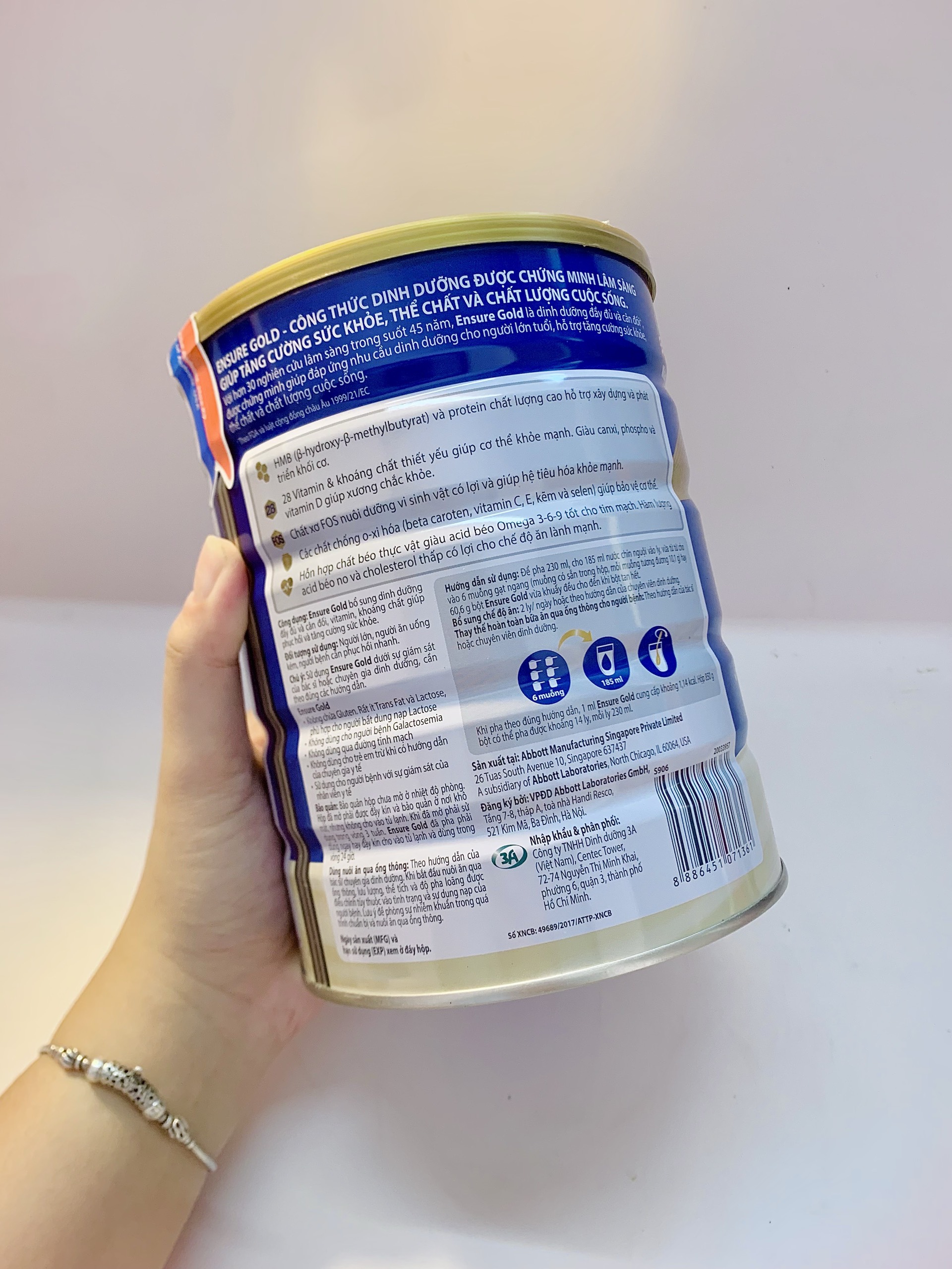 Sữa bột Ensure Gold Abbott hương vani 850g
