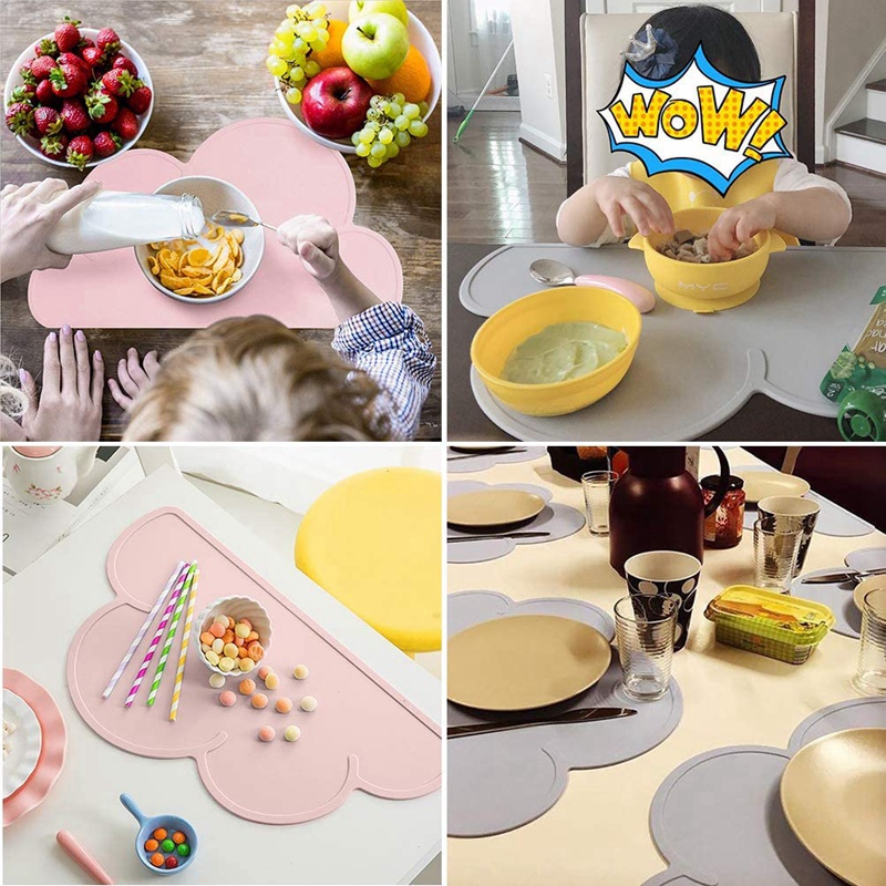 2Pcs,Kids Placemats Non Slip, Silicone Placemats for Kids Baby Toddlers