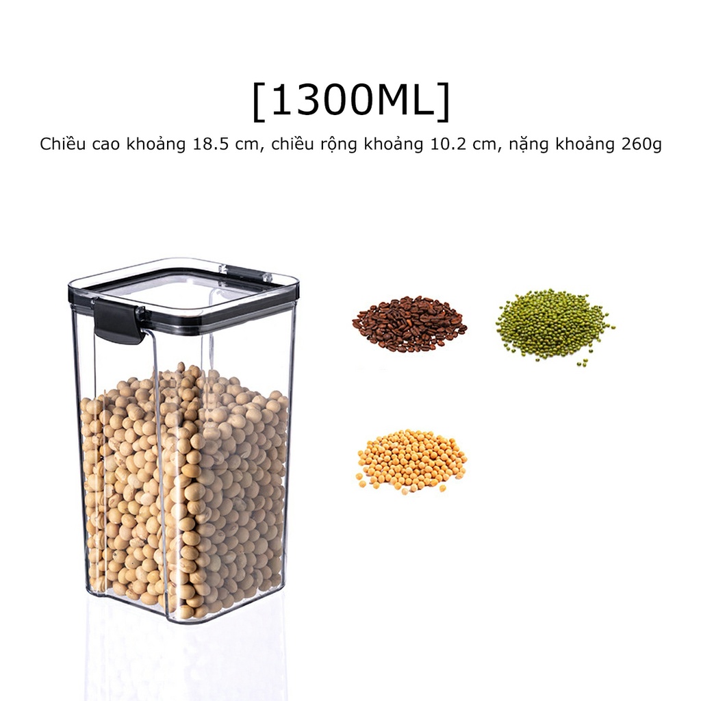 Dry food plastic container, transparent plastic cereal container moisture proofing seal cap-aenias shop