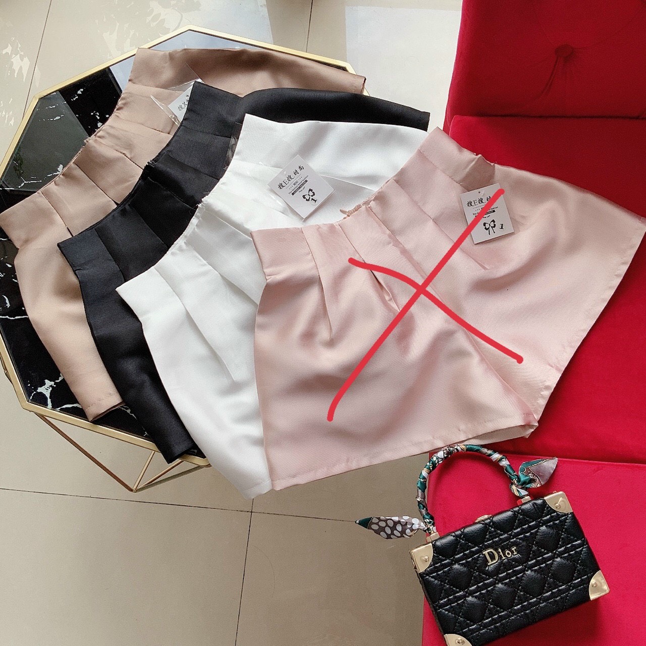 Quần bóng xếp ly eo,quần short nữ, nhiều màu