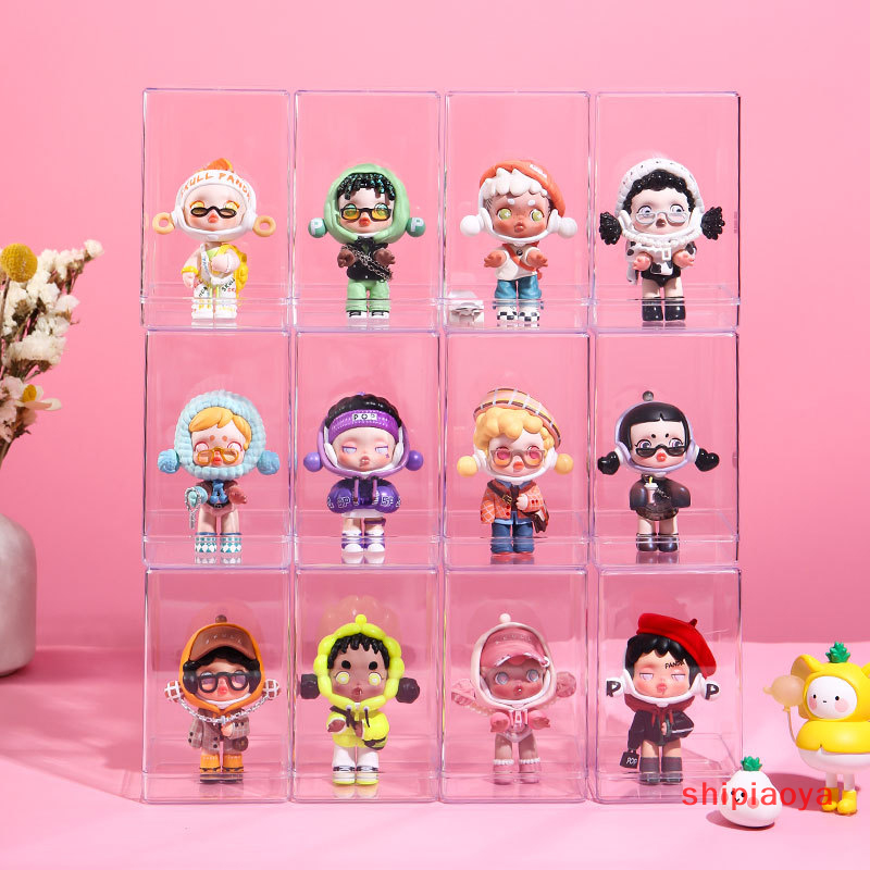 shipiaoya Stackable Acrylic Mystery Box Storage Display Frame Single Transparent Doll Box Display Stand Case Dust Proof Toys Collectible Artcrafts Boxes