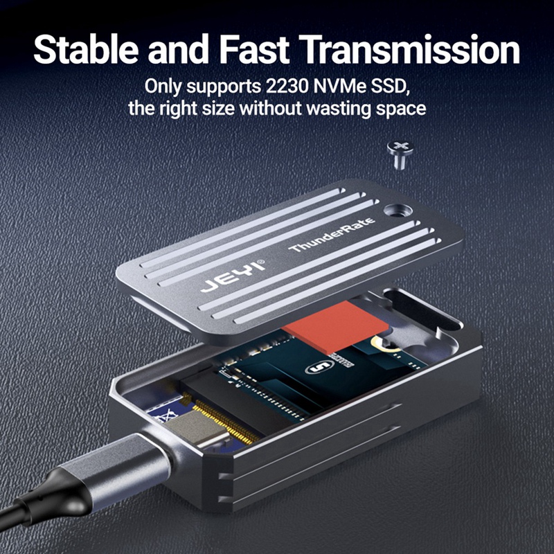 2230 NVMe SSD Enclosure, PCIe USB3.2 10Gbps Aluminum M.2 Case Portable External Solid State Disk Box