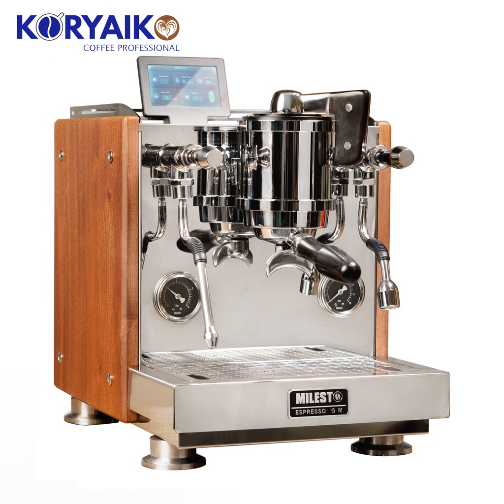 Milesto EM60 TanTu Dual Copper Boilers Rotary Pump Commercial Espresso Machine Direct Water Line