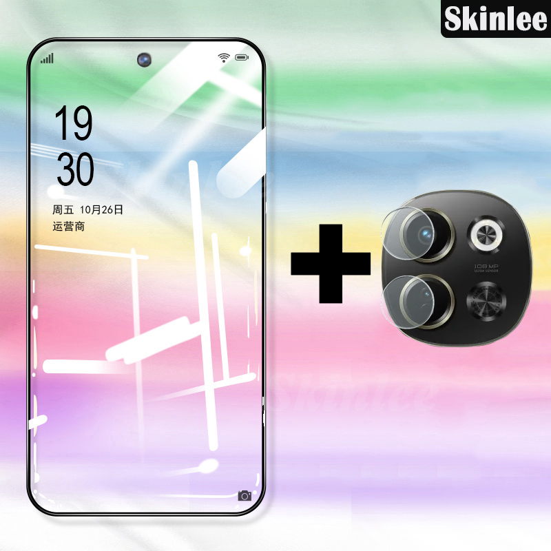 2 In 1 for Tecno Pova 6 Neo 5G Screen Protector Tempered Glass Film + For Tecno Spark 30 5G Lens Protector Glass Film.