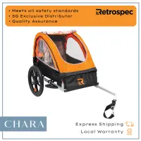 retrospec rover passenger children's foldable bike trailer