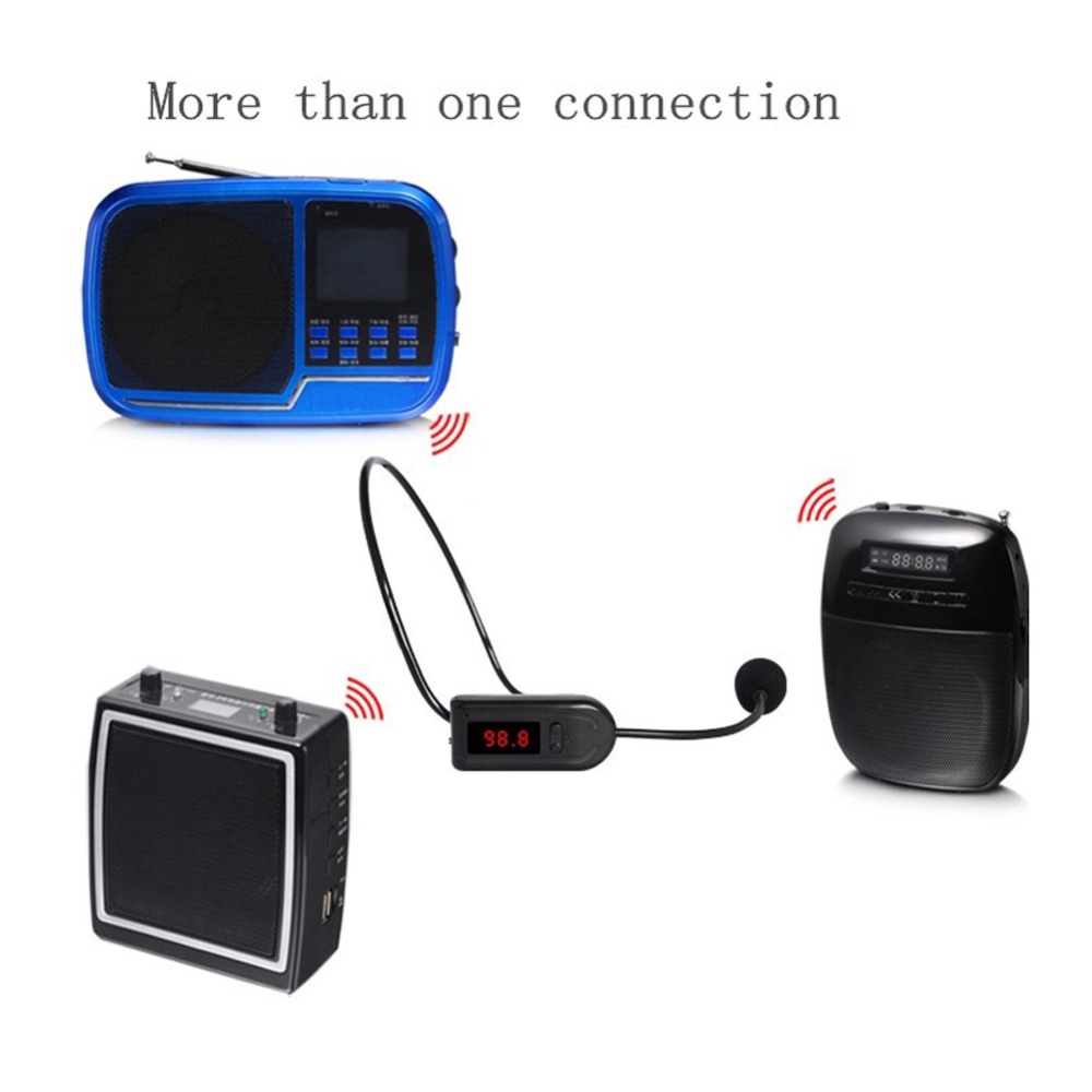 Micrô không dây FM Tai nghe bộ đàm phóng thanh Mic cho Loa