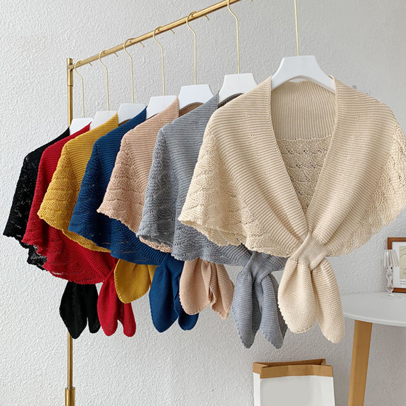 Women's Fashionable Knitted Shawl Can Be Used In All Seasons Versatile High-end Shawl Sun Protection And Warm Scarf. 