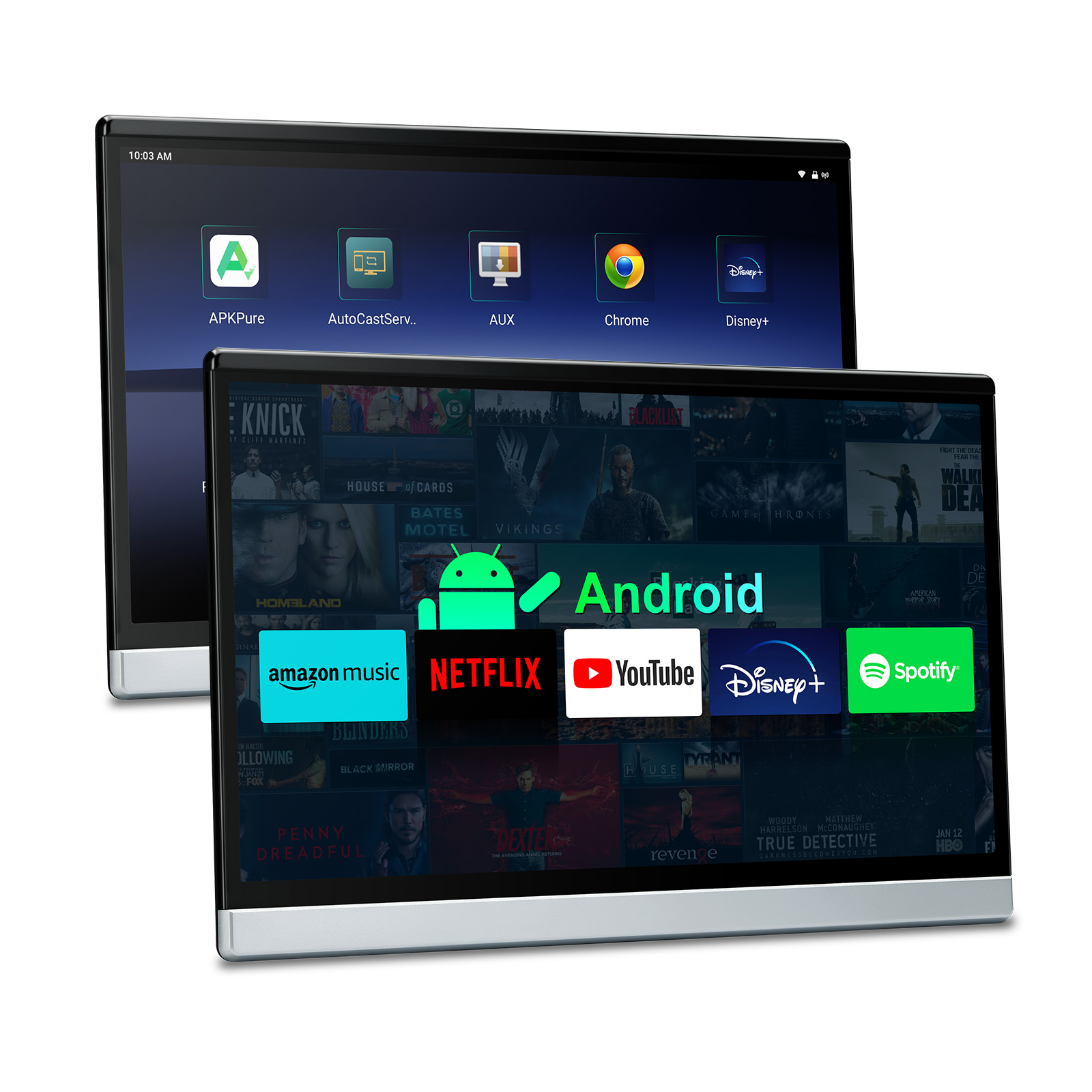 XTRONS 13.3" 2K Car Back Seat Monitor 1080P HDMI Input Ambient Light