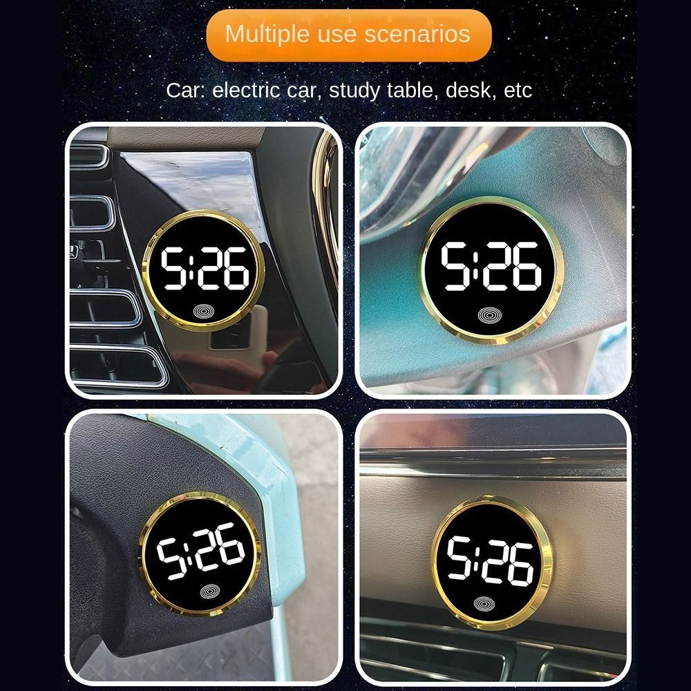 Creative Touch-Activated Car Dashboard Clock Mini LED Time Display ...