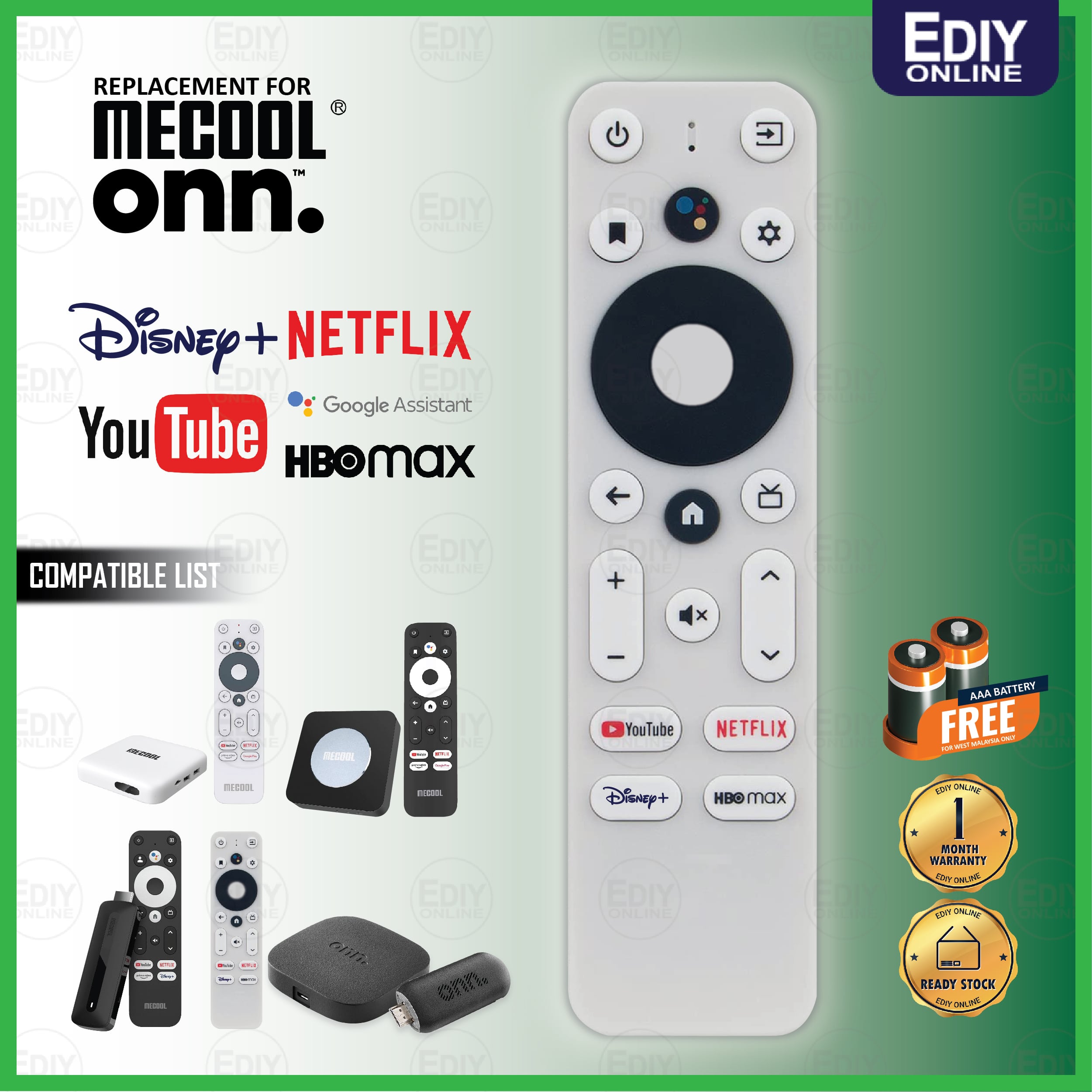 MECOOL KM2 Smart TV Box Remote/MECOOL TV Stick Streaming Stick/ONN