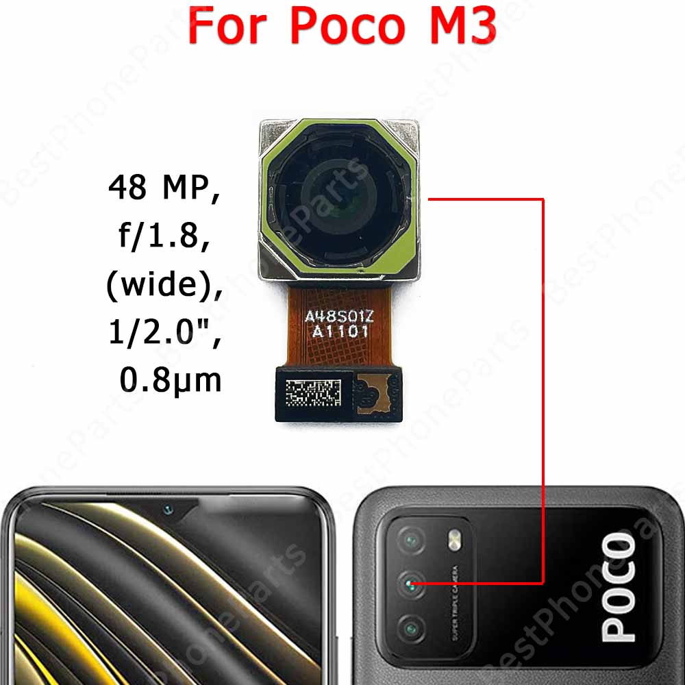 【EcoDealsq】Rear Front Camera For Xiaomi Mi Poco M3 Pro M3Pro Backside ...
