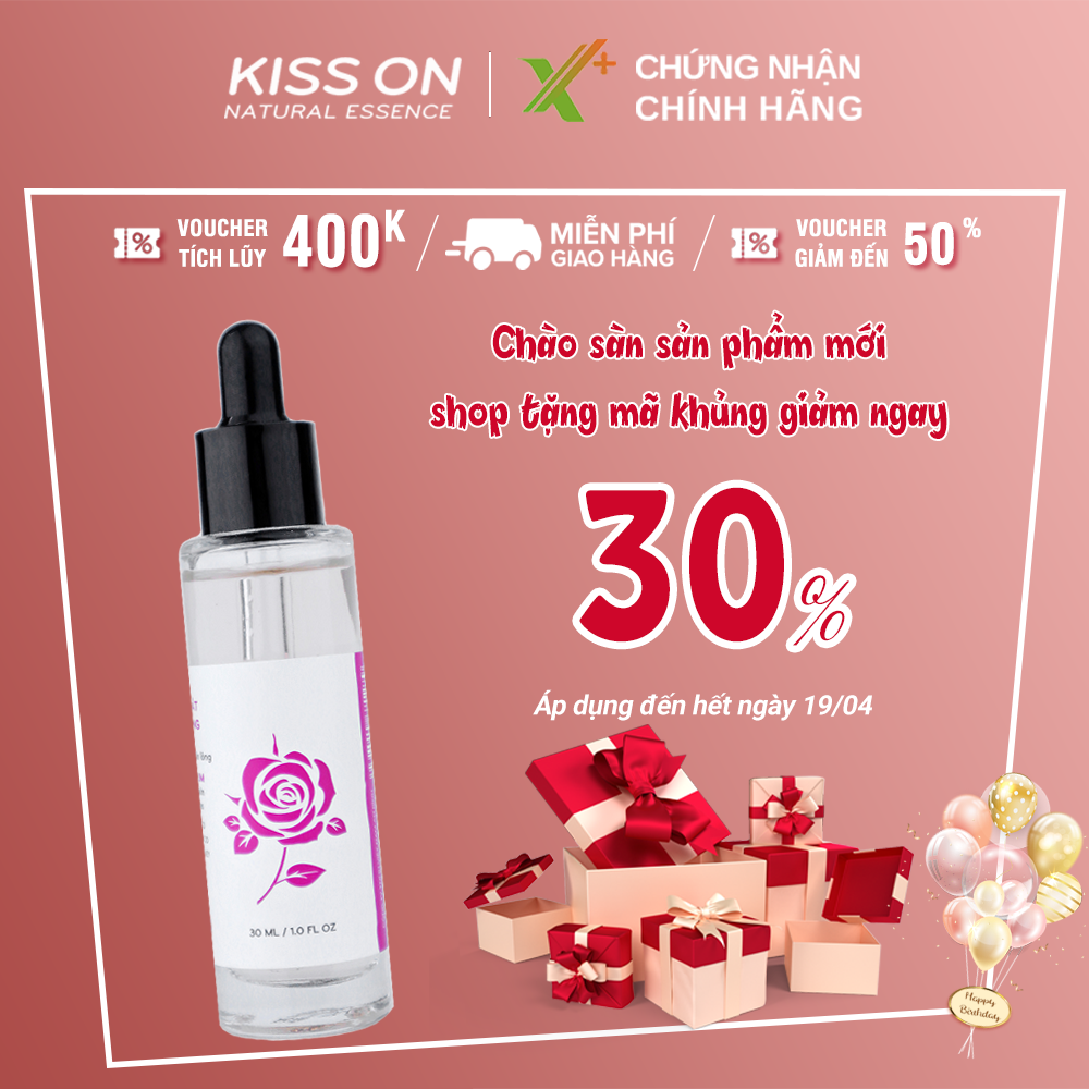 Tinh chất hoa hồng KISS ON cấp ẩm, thu nhỏ lỗ chân lông, da sáng đều màu, phục hồi hư tổn Kisson 30ml XP-KI-TC01 thumbnail