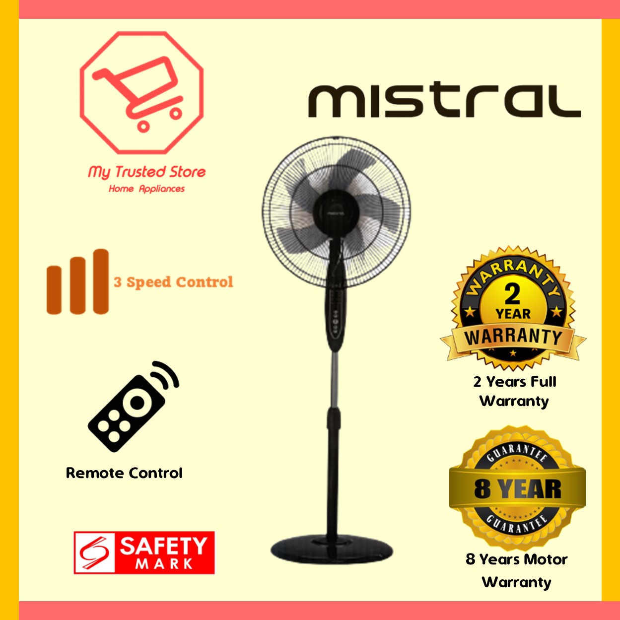 Mistral MSF1650R 16" Stand Fan with Remote Control Lazada Singapore