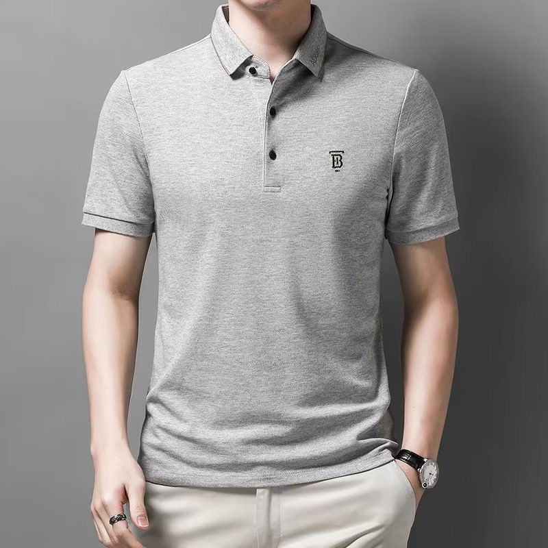 ASRV Men's Youth Simple Basic Short Sleeve Polo Shirt Business style simple T-shirt