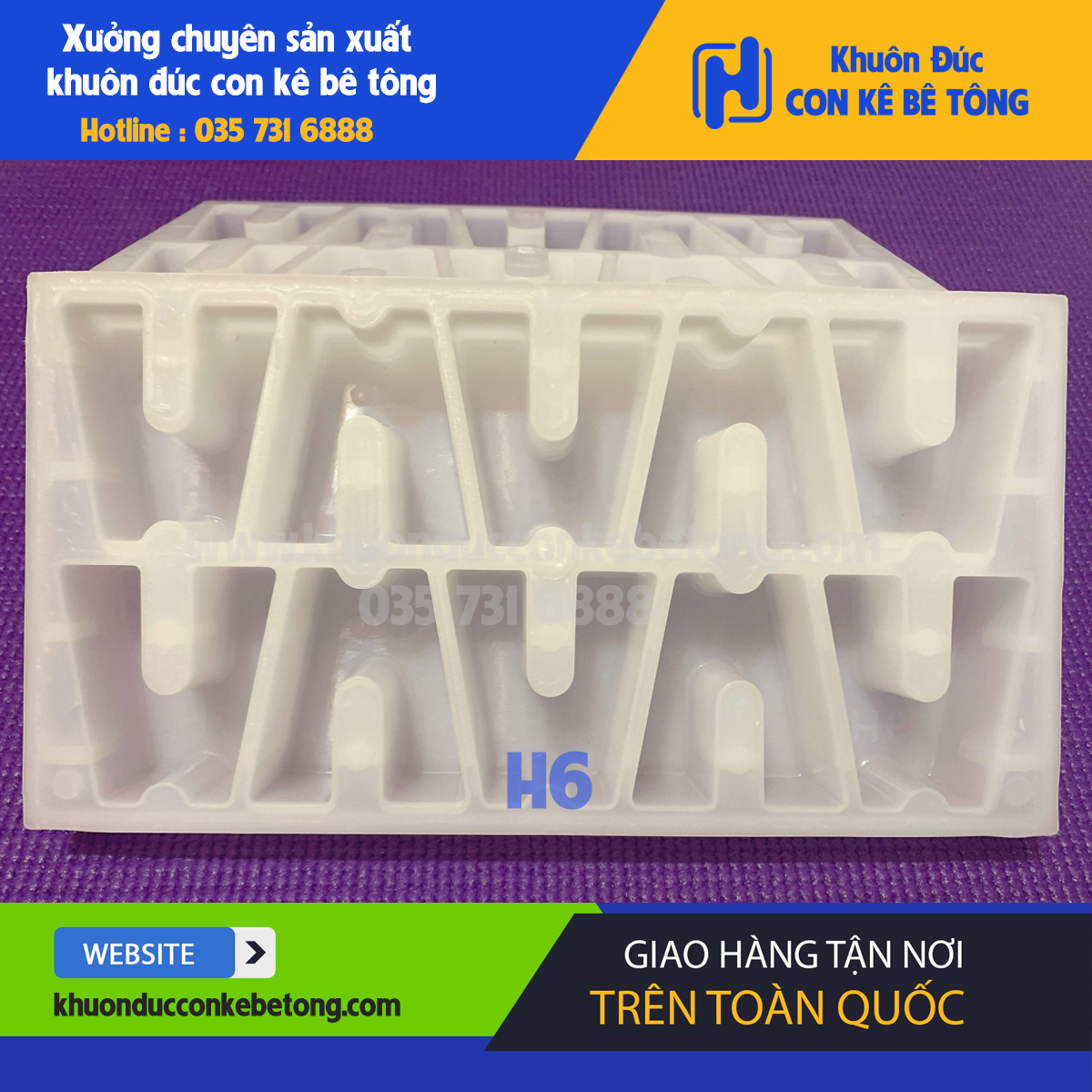 Khuôn đúc con kê bê tông dầm sàn h6