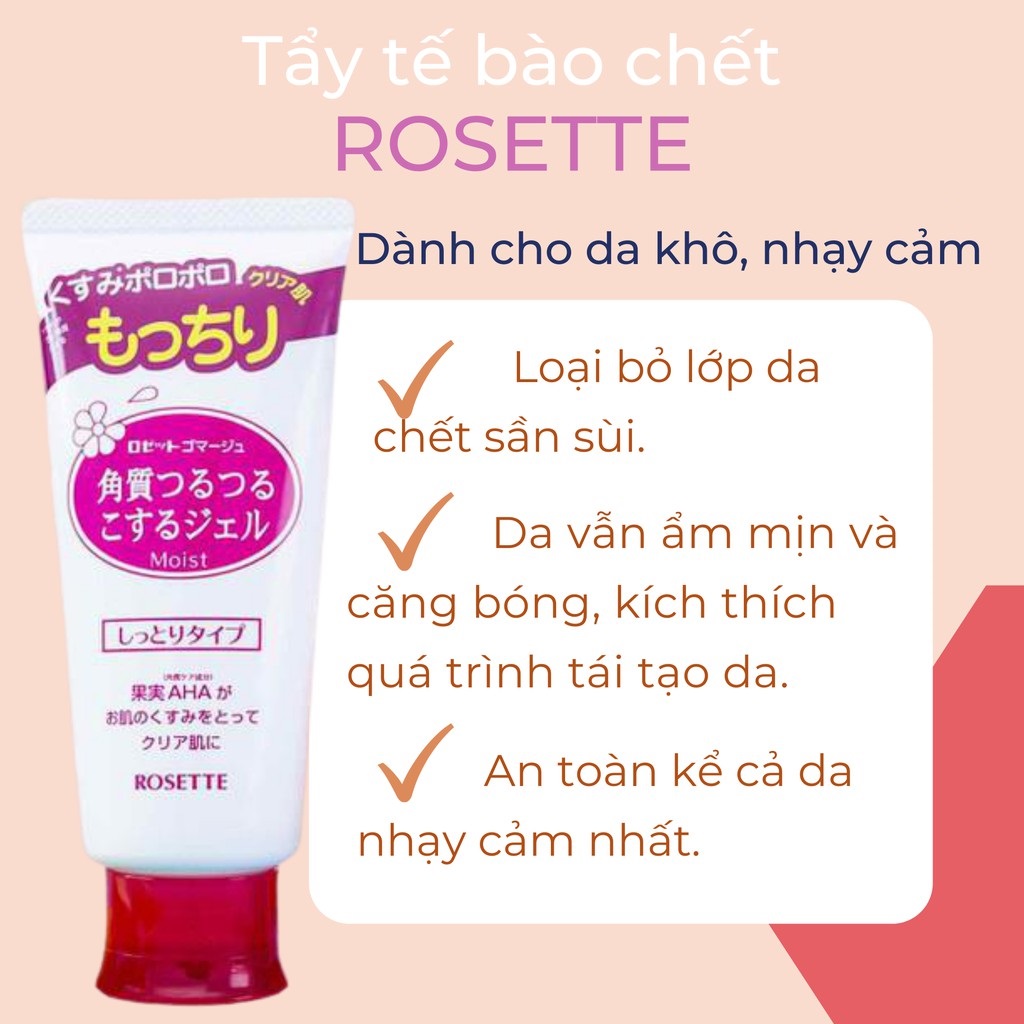 [Auth 100%] Tẩy da chết tẩy tế bào chết dạng gel ROSETTE 120gr nội địa Nhật