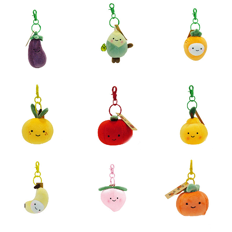 Women New Cute Simulation 10cm Fruits Plush Pendants Key China Peach Orange DENGYOUZHOU. 