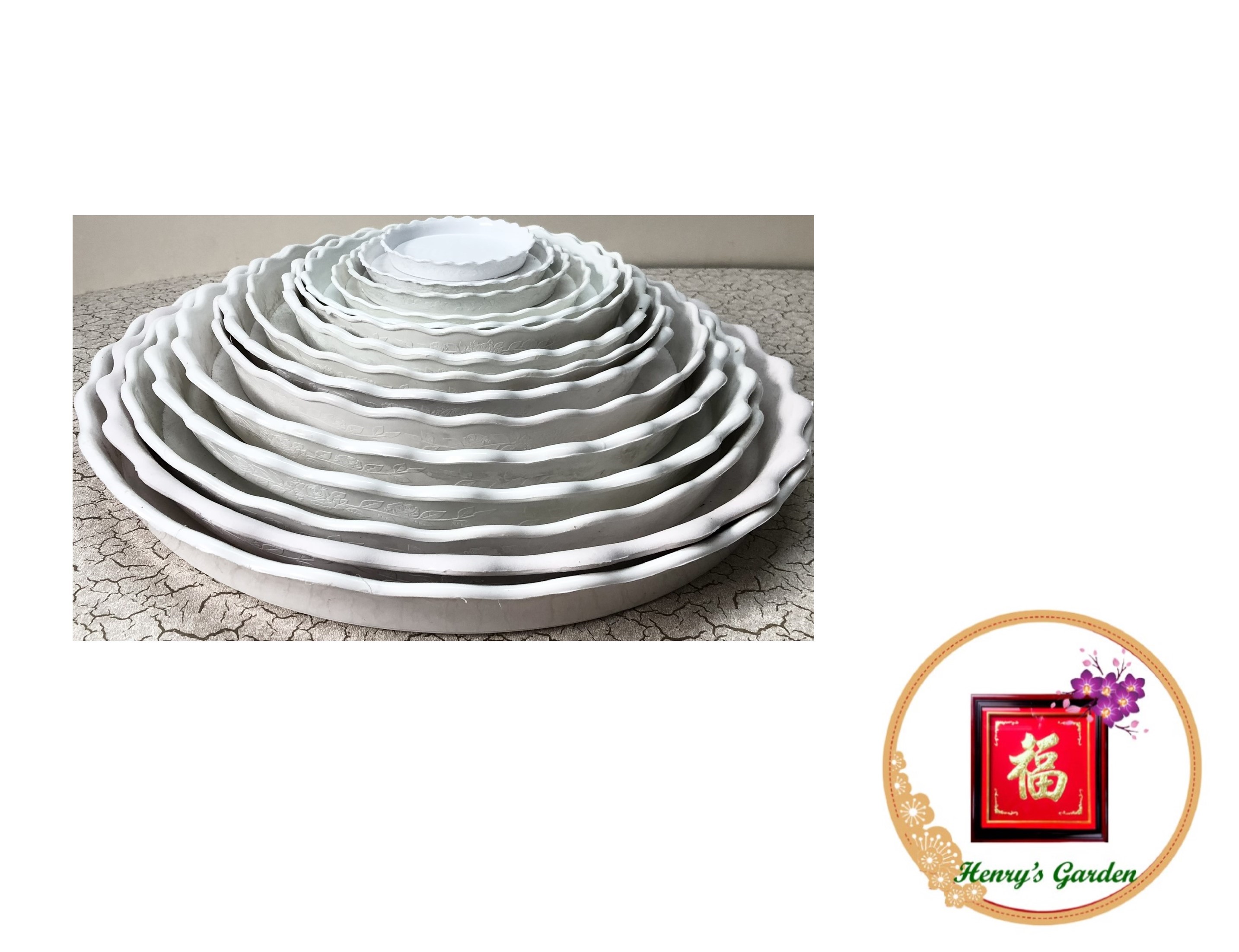 Đĩa lót chậu tròn khía Phi 8,5cm - #046D#