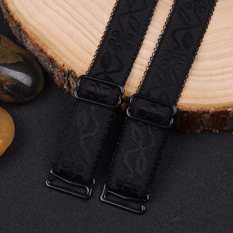 bdti 1Pair Underwear Accessories Embroidered Elastic Adjustable Bra Strap Shoulder Strap Replacement Women's