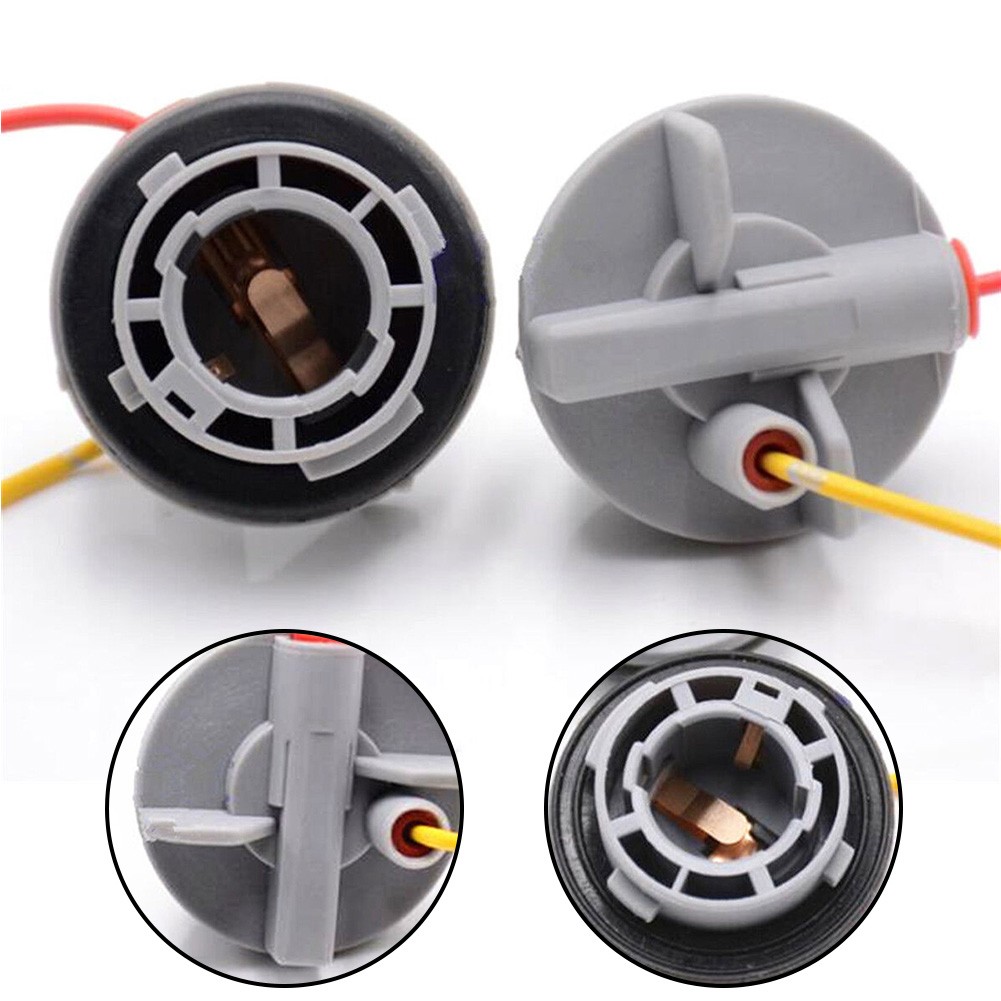 Automalls 2pcs Bulb Holder Connector For Indicator Stop Tail Brake Light BA15S 1156 382 For Car Motorcycle Scooters