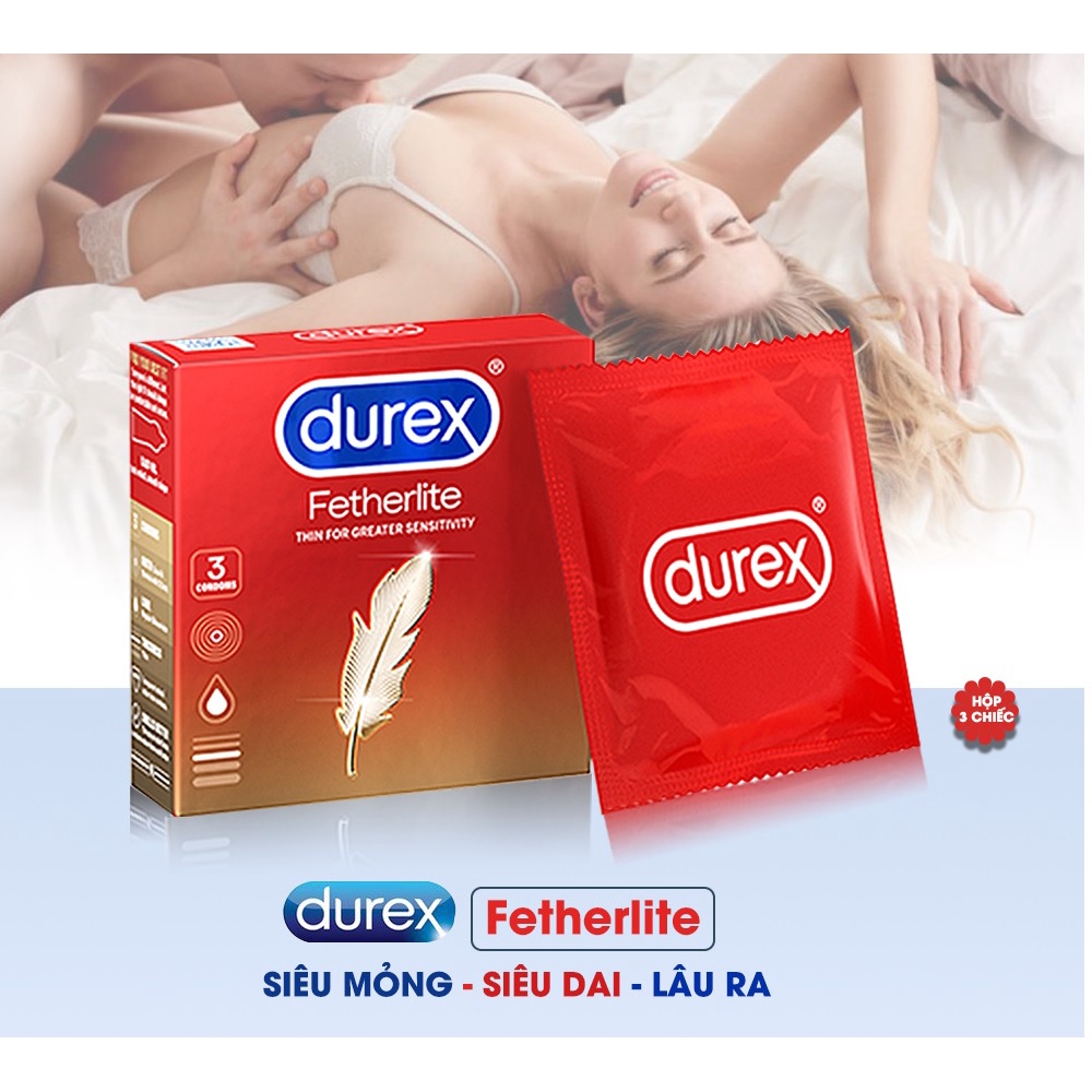 [Hộp 12c] Bao Cao Su Durex Fetherlite Chính Hãng - Loại Mỏng