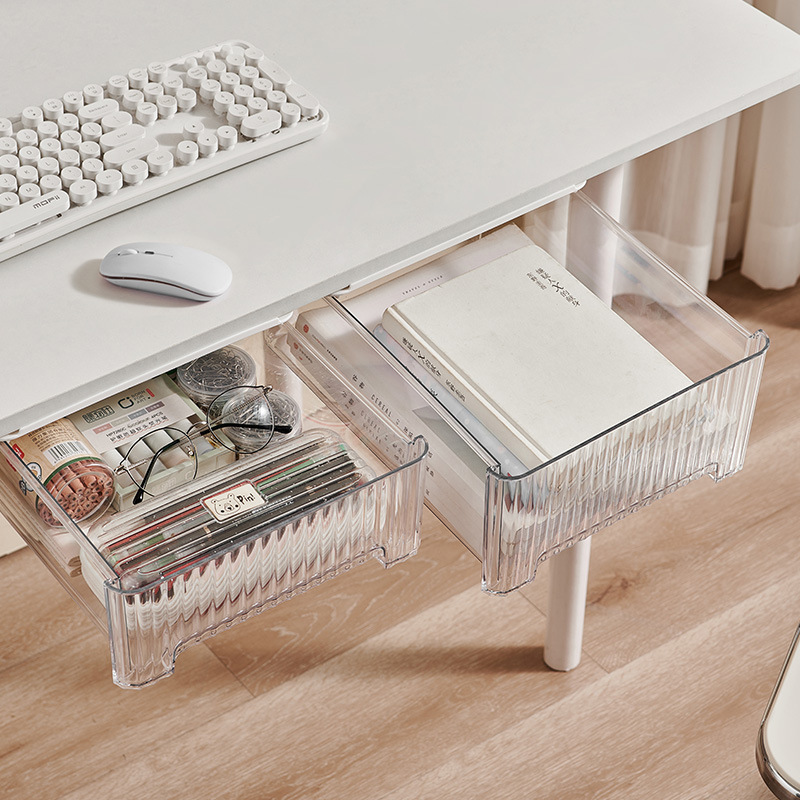 Wall-mounted hidden drawer-type storage box under the wall-mounted desk, large desktop office desk, desk bottom shelf, hidden storage box