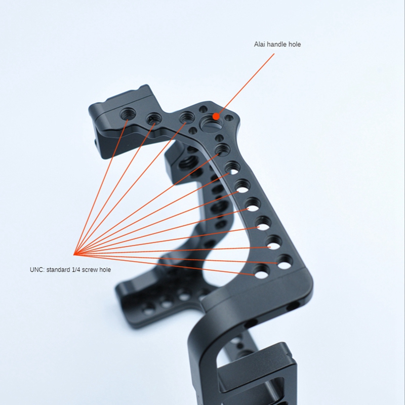 Camera Cage for Canon EOS R Feature with 1/4 3/8 Thread Holes for Magic Arm Microphone Fill Light Attachment