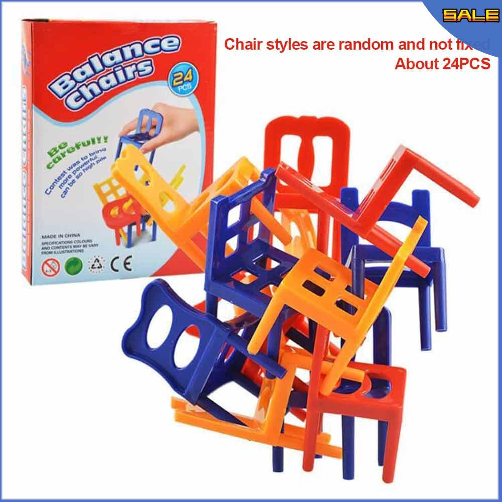 DIY Chair Stacking Challenge Game Toy-Christmas Birthday Gift Balance Chair Folding Music Folding Chair Toy