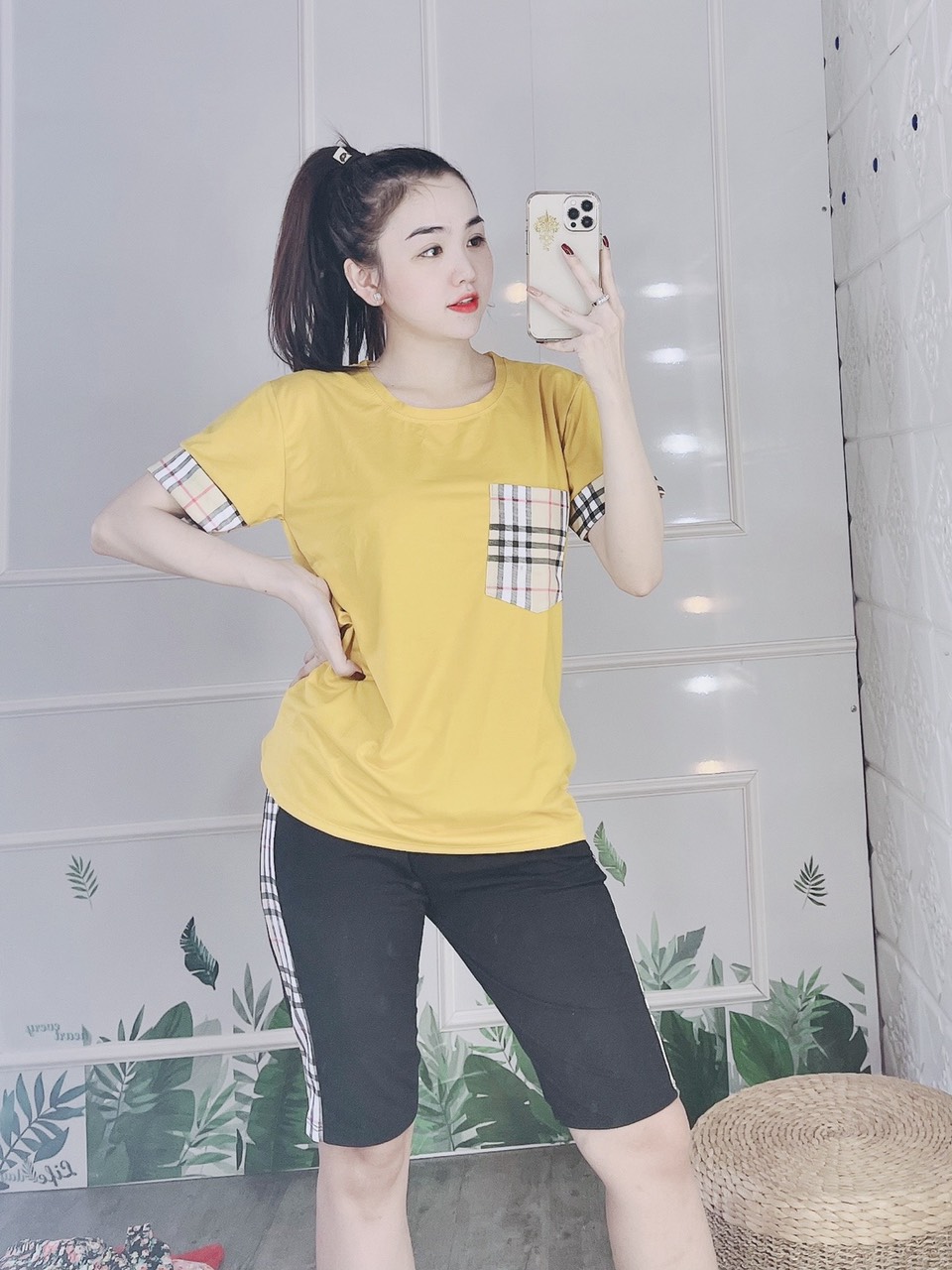 Bộ đồ thun lửng, set đồ thun lửng dễ thương chất vải thun cotton 4 chiều