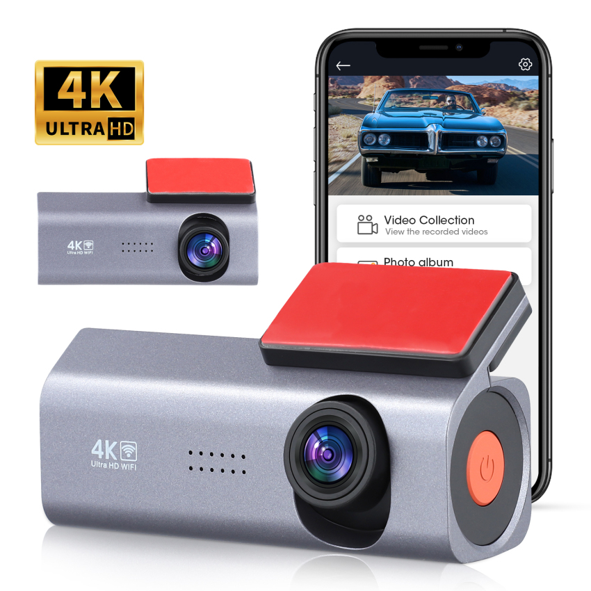 Dash cam, 4k qhd,wifi smart dash camera for cars,wide-angle fov, wdr, night vision,ios/android mobile app