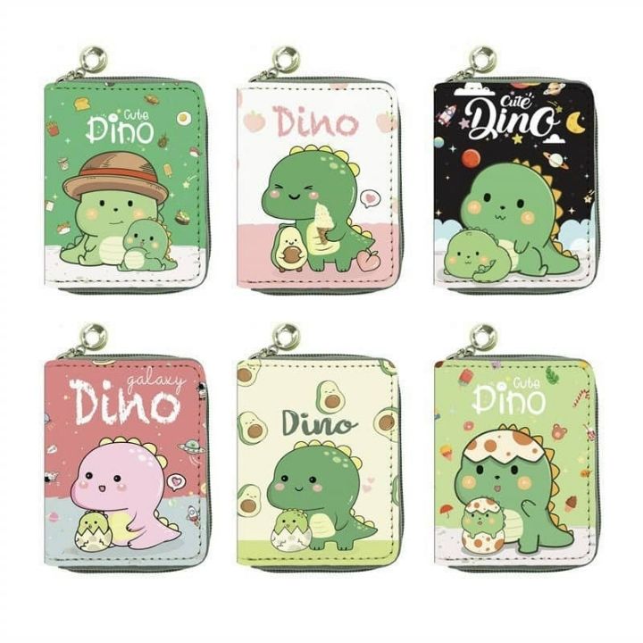 Bóp ví cầm tay ví đựng thẻ khóa kéo nữ hình thú khủng long siêu cute