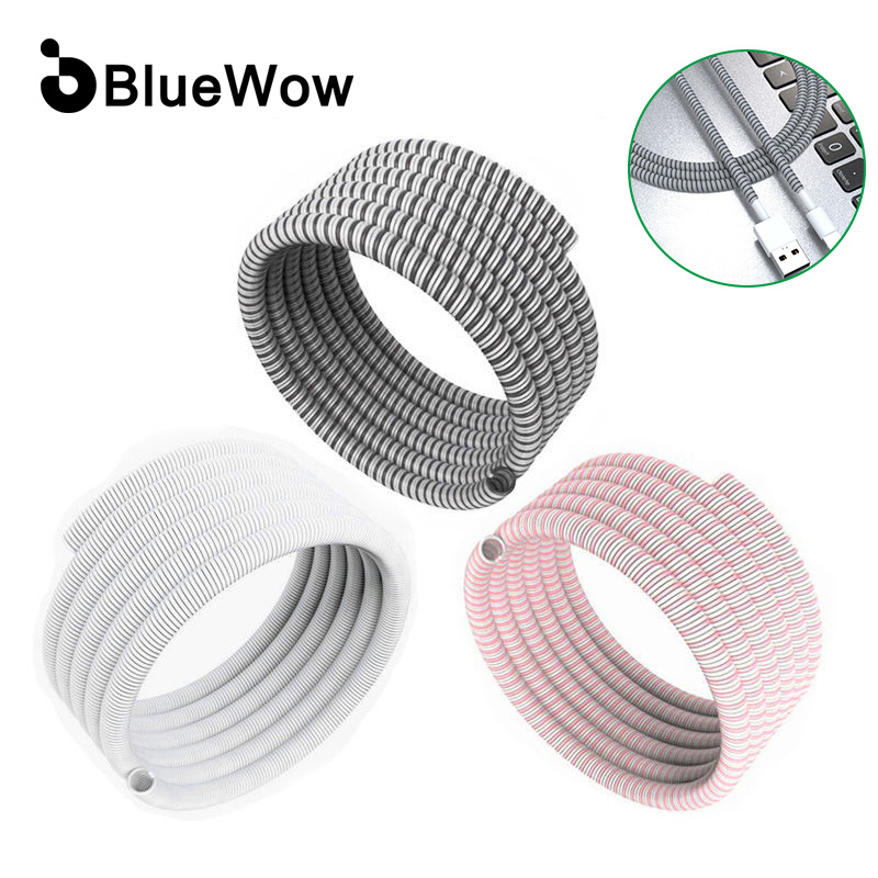 Bluewow 1.4m bảo vệ cáp Winder cho sạc USB dây Cáp truyền dữ liệu bảo vệ Bìa bảo vệ dây tổ chức