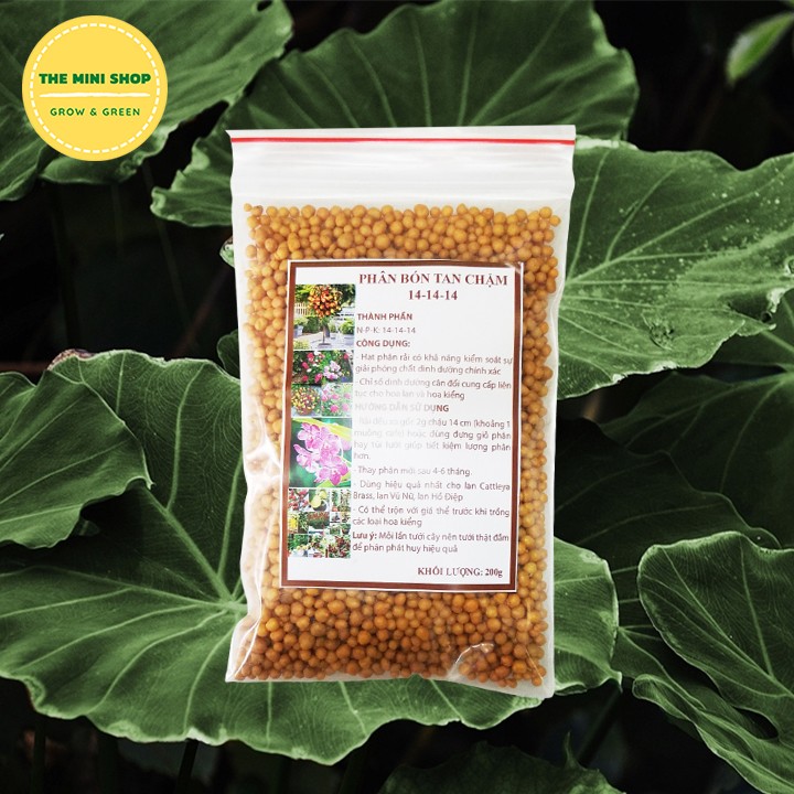 Phân bón hạt vàng 14-14-14 Oscomote 200g - Phân tan chậm màu vàng