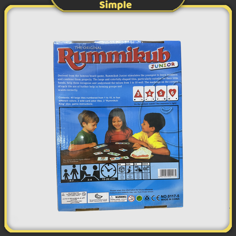 Rummikub Junior Board Game Family Kid Party Educational Game