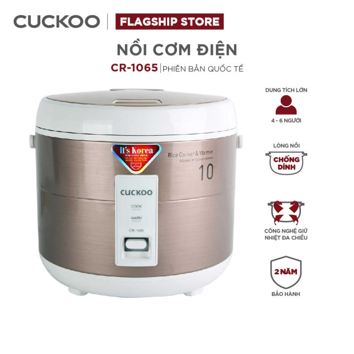 Nồi cơm điện Cuckoo 1.8L CR-1065 – Giữ ấm – Lòng nồi chống dính Black Shield – Hàng chính hãng Cuckoo Việt Nam