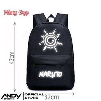 Cặp Naruto phản quang, balo Naruto phản quang - Chuẩn may 3 lớp
