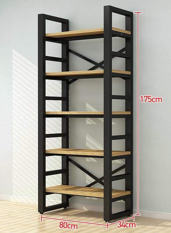 Wrought iron wood shelves multilayer storage racks | Lazada Singapore